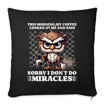 Morning grouch coffee funny saying owl - Sofa pillowcase 17,3'' x 17,3'' (45 x 45 cm) - black - Front