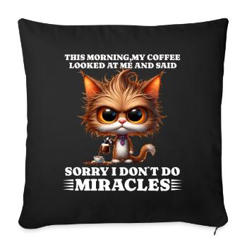 Morning grouch coffee funny saying cat - Sofa pillowcase 17,3'' x 17,3'' (45 x 45 cm) - black - Front