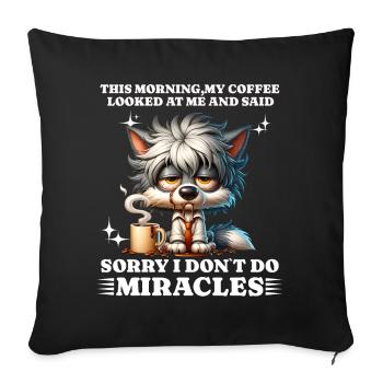 morning grouch coffee funny saying dog - Sofa pillowcase 17,3'' x 17,3'' (45 x 45 cm) - black - Front