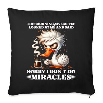 morning grouch coffee funny saying duck - Sofa pillowcase 17,3'' x 17,3'' (45 x 45 cm) - black - Front