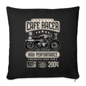 Cafe Racer Motorrad Geburtstag Biker Jahrgang 2004 - Sofakissenbezug 45 x 45 cm - Schwarz - Vorne