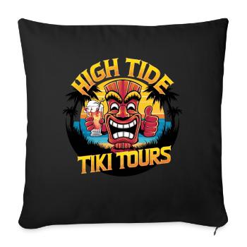 Tiki Kultur Maori Maske für einen Tkik Fans - Sofakissenbezug 45 x 45 cm - Schwarz - Vorne