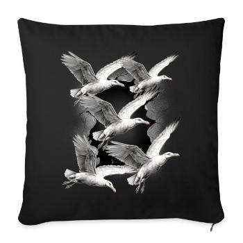 Seagulls Seagull Maritime Seabirds - Sofa pillowcase 17,3'' x 17,3'' (45 x 45 cm) - black - Front