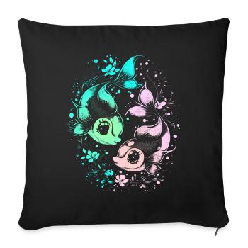 Pisces Sternzeichen Fische Geburtstag Astrologie - Sofakissenbezug 45 x 45 cm - Schwarz - Vorne