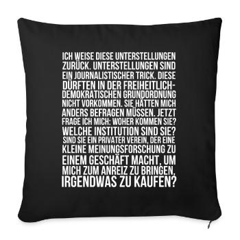 Ich weise diese Unterstellungen zurück - Sofakissenbezug 45 x 45 cm - Schwarz - Vorne