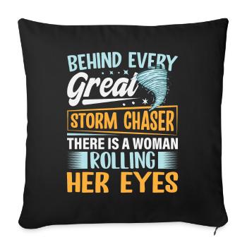 Chasseur de tornades Femme Rolling Eyes Hurricane - Housse de coussin décorative 45 x 45 cm - noir - Devant