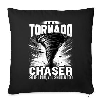 Tenue de chasseur de tempête de chasseur de tornade météorologique - Housse de coussin décorative 45 x 45 cm - noir - Devant