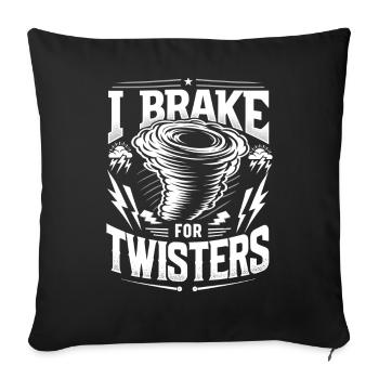 Chasseur d’ouragans Météorologie Tenue de chasseur de tornades - Housse de coussin décorative 45 x 45 cm - noir - Devant
