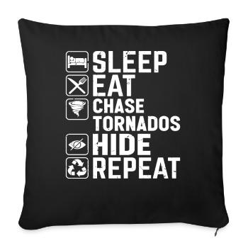 Tornado Jagt Wetterfrosch Hurrikan-jagd - Sofakissenbezug 45 x 45 cm - Schwarz - Vorne