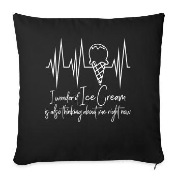 Ice Cream Cup - Sofakissenbezug 45 x 45 cm - Schwarz - Vorne