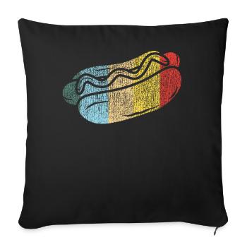Hot Dog Adulte Vintage Rétro - Housse de coussin décorative 45 x 45 cm - noir - Devant