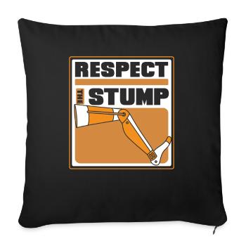 Respect The Stump Prosthesis Foot User Leg - Sofa pillowcase 17,3'' x 17,3'' (45 x 45 cm) - black - Front