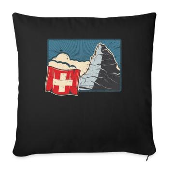 Switzerland Holidays Skiing Hiking Mountains Switzerland - Sofa pillowcase 17,3'' x 17,3'' (45 x 45 cm) - black - Front