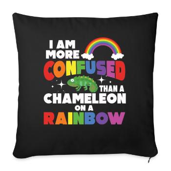 I'm more confused than a chameleon - Sofa pillowcase 17,3'' x 17,3'' (45 x 45 cm) - black - Front