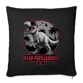 Handsome Papasaurus Rex Gift Stepfather Dinosaur - Sofa pillowcase 17,3'' x 17,3'' (45 x 45 cm) - black - Front