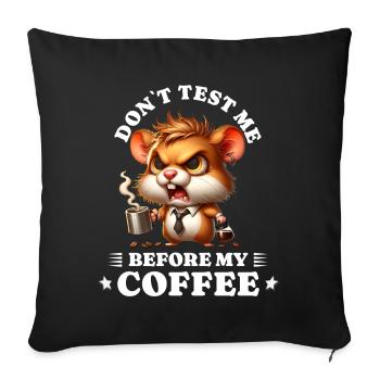 Morning grouch coffee anti early riser hamster - Sofa pillowcase 17,3'' x 17,3'' (45 x 45 cm) - black - Front