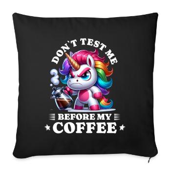 Morning grouch coffee anti early riser unicorn - Sofa pillowcase 17,3'' x 17,3'' (45 x 45 cm) - black - Front