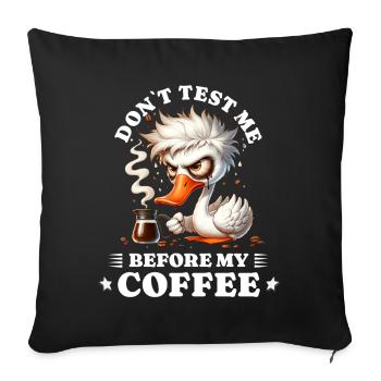Morning grouch coffee anti lève-tôt canard - Housse de coussin décorative 45 x 45 cm - noir - Devant