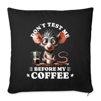 morning grouch coffee anti early riser mouse - Sofa pillowcase 17,3'' x 17,3'' (45 x 45 cm) - black - Front