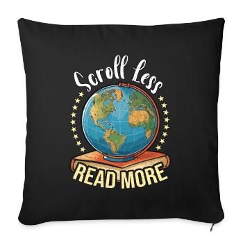 Literature Teacher Scroll Less Read More Reader - Sofakissenbezug 45 x 45 cm - Schwarz - Vorne