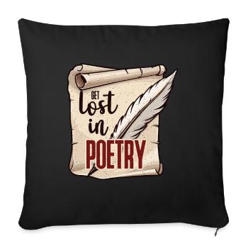 Amateur de poésie Perdez-vous dans la poésie Bookworm Reader - Housse de coussin décorative 45 x 45 cm - noir - Devant