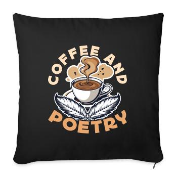 Professeur de café et de littérature poétique - Housse de coussin décorative 45 x 45 cm - noir - Devant