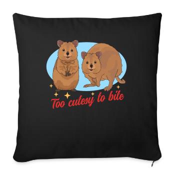 Quokka Short-tailed Kangaroo Quokka's Gift - Sofa pillowcase 17,3'' x 17,3'' (45 x 45 cm) - black - Front