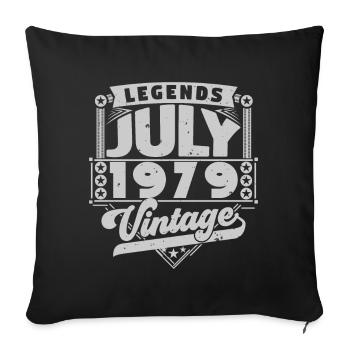 Cadeau Vintage Anniversaire Juillet 1979, juillet. - Housse de coussin décorative 45 x 45 cm - noir - Devant