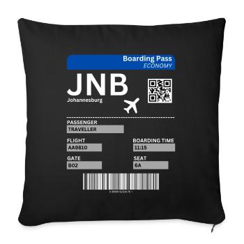 Johannesburg Boarding Pass South Africa Holiday Idea - Sofa pillowcase 17,3'' x 17,3'' (45 x 45 cm) - black - Front