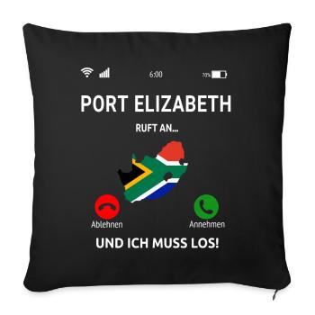 Port Elizabeth Urlaub Südafrika Idee - Sofakissenbezug 45 x 45 cm - Schwarz - Vorne