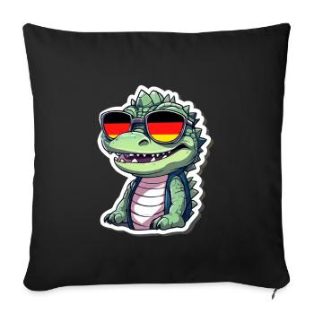 Crocodile Germany Football - Sofa pillowcase 17,3'' x 17,3'' (45 x 45 cm) - black - Front