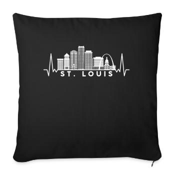 Heartbeat Skyline USA St. Louis - Sofa pillowcase 17,3'' x 17,3'' (45 x 45 cm) - black - Front
