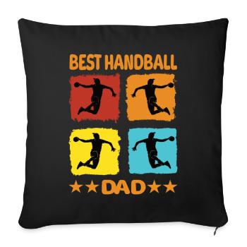 Meilleur père de handball - Housse de coussin décorative 45 x 45 cm - noir - Devant