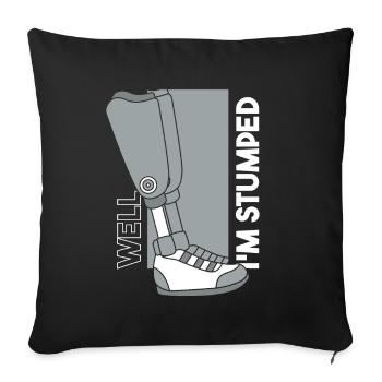 Eh bien, je suis perplexe Prothèse pied utilisateur jambe - Housse de coussin décorative 45 x 45 cm - noir - Devant