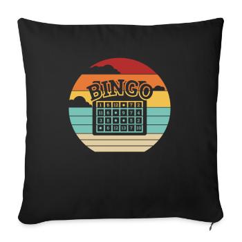 Amateur de bingo professionnel rétro Daubers - Housse de coussin décorative 45 x 45 cm - noir - Devant