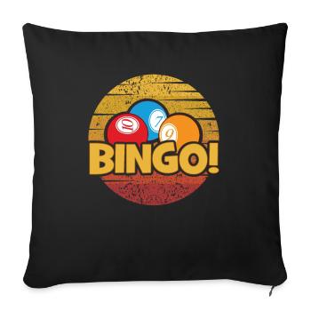 Amateur de bingo professionnel rétro Daubers - Housse de coussin décorative 45 x 45 cm - noir - Devant