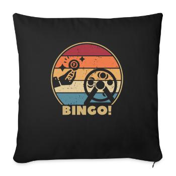 Retro Caller Daubers Professional Bingo Lover - Sofa pillowcase 17,3'' x 17,3'' (45 x 45 cm) - black - Front