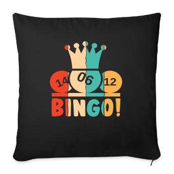 Retro Daubers Amateur de bingo professionnel - Housse de coussin décorative 45 x 45 cm - noir - Devant