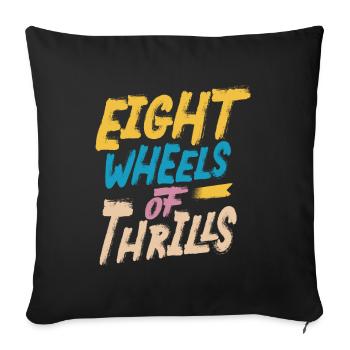 Rollerskater Party Eight Wheels Of Thrills Gifts - Sofakissenbezug 45 x 45 cm - Schwarz - Vorne