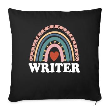 Lustiger Schriftsteller Boho Rainbow Screen Drehbuchautor - Sofakissenbezug 45 x 45 cm - Schwarz - Vorne