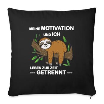 Funny sloth, no desire - Sofa pillowcase 17,3'' x 17,3'' (45 x 45 cm) - black - Front