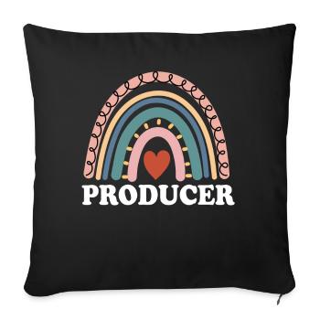 Producteur Boho Rainbow Cinématographie Réalisation de films - Housse de coussin décorative 45 x 45 cm - noir - Devant