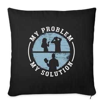 Book Editor My Problem My Solution Pictogram Dad - Sofakissenbezug 45 x 45 cm - Schwarz - Vorne