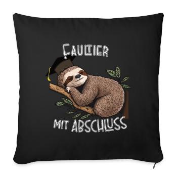 Paresseux avec graduation - Housse de coussin décorative 45 x 45 cm - noir - Devant