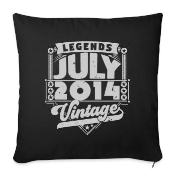 Vintage Geburtstagsgeschenk Juli 2014, Juli. - Sofakissenbezug 45 x 45 cm - Schwarz - Vorne