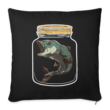 Fish Fish Angler Fishing Fishing - Sofa pillowcase 17,3'' x 17,3'' (45 x 45 cm) - black - Front