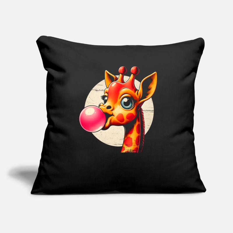 Cute giraffe with bubble gum bubble Sofa pillowcase 17,3'' x 17,3'' (45 x 45 cm)