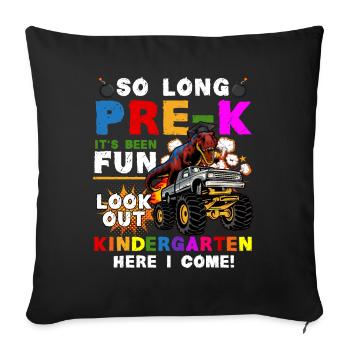 Remise des diplômes de la maternelle Dino Dinosaure T-Rex Fun - Housse de coussin décorative 45 x 45 cm - noir - Devant