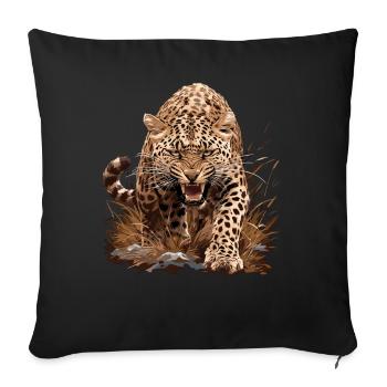 Amur Leopard Amurleoparden Amurleopard - Sofa pillowcase 17,3'' x 17,3'' (45 x 45 cm) - black - Front