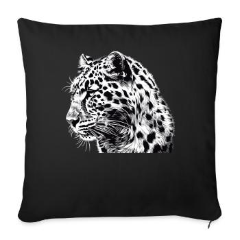 Amur Leopard Amurleoparden Amurleopard - Sofa pillowcase 17,3'' x 17,3'' (45 x 45 cm) - black - Front